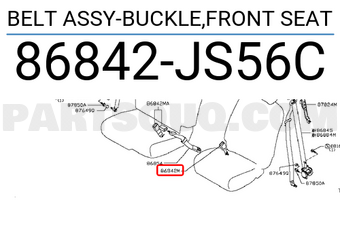 Nissan 86842JS56C BELT ASSY-BUCKLE,FRONT SEAT