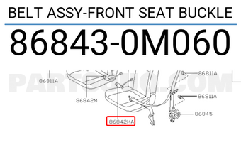 Nissan 868430M060 BELT ASSY-FRONT SEAT BUCKLE
