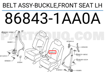 Nissan 868431AA0A BELT ASSY-BUCKLE,FRONT SEAT LH