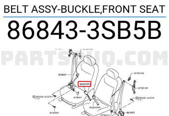 Nissan 868433SB5B BELT ASSY-BUCKLE,FRONT SEAT