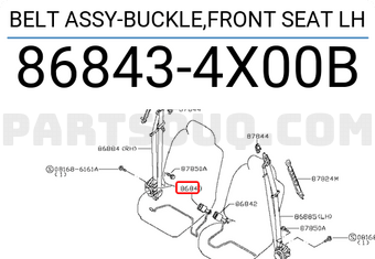 Nissan 868434X00B BELT ASSY-BUCKLE,FRONT SEAT LH