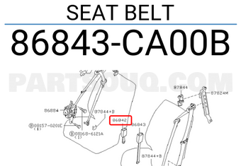 Nissan 86843CA00B SEAT BELT