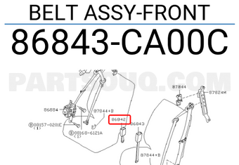 Nissan 86843CA00C BELT ASSY-FRONT