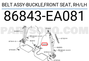 Nissan 86843EA081 BELT ASSY-BUCKLE,FRONT SEAT, RH/LH