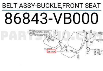 Nissan 86843VB000 BELT ASSY-BUCKLE,FRONT SEAT