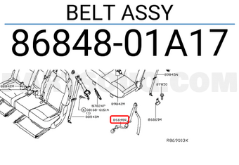 Nissan 8684801A17 BELT ASSY