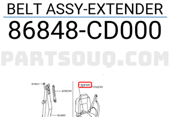 Nissan 86848CD000 BELT ASSY-EXTENDER