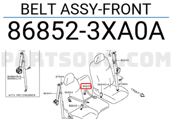 Nissan 868523XA0A BELT ASSY-FRONT