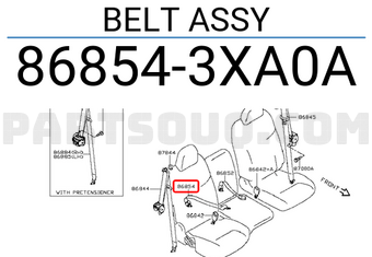 Nissan 868543XA0A BELT ASSY