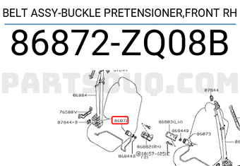 Nissan 86872ZQ08B BELT ASSY-BUCKLE PRETENSIONER,FRONT RH