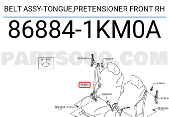 Nissan 868841KM0A BELT ASSY-TONGUE,PRETENSIONER FRONT RH