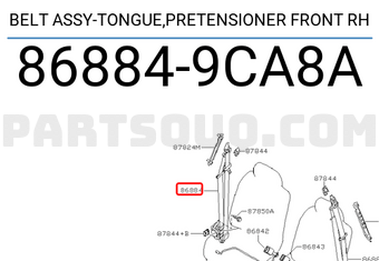 Nissan 868849CA8A BELT ASSY-TONGUE,PRETENSIONER FRONT RH