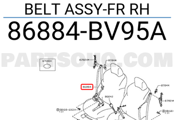 Nissan 86884BV95A BELT ASSY-FR RH