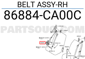 Nissan 86884CA00C BELT ASSY-RH