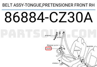 Nissan 86884CZ30A BELT ASSY-TONGUE,PRETENSIONER FRONT RH