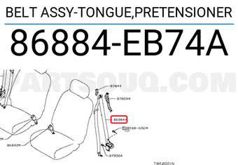 Nissan 86884EB74A BELT ASSY-TONGUE,PRETENSIONER