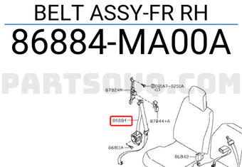 Nissan 86884MA00A BELT ASSY-FR RH