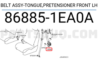 Nissan 868851EA0A BELT ASSY-TONGUE,PRETENSIONER FRONT LH