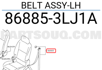 Nissan 868853LJ1A BELT ASSY-LH