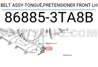 Nissan 868853TA8B BELT ASSY-TONGUE,PRETENSIONER FRONT LH