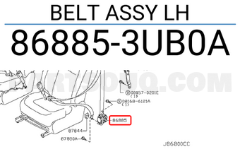 Nissan 868853UB0A BELT ASSY LH