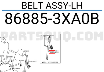 Nissan 868853XA0B BELT ASSY-LH
