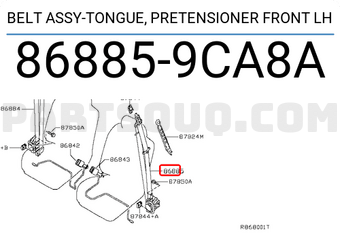 Nissan 868859CA8A BELT ASSY-TONGUE, PRETENSIONER FRONT LH