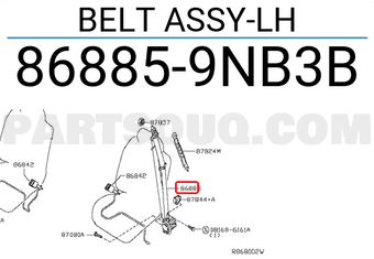 Nissan 868859NB3B BELT ASSY-LH