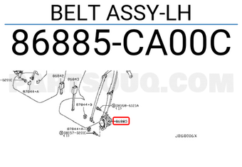 Nissan 86885CA00C BELT ASSY-LH