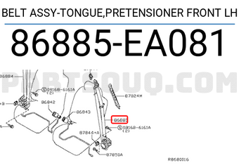 Nissan 86885EA081 BELT ASSY-TONGUE,PRETENSIONER FRONT LH