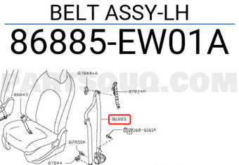 Nissan 86885EW01A BELT ASSY-LH
