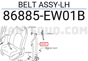 Nissan 86885EW01B BELT ASSY-LH