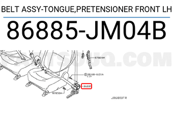 Nissan 86885JM04B BELT ASSY-TONGUE,PRETENSIONER FRONT LH