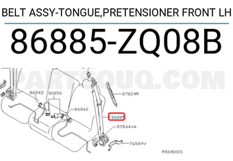 Nissan 86885ZQ08B BELT ASSY-TONGUE,PRETENSIONER FRONT LH