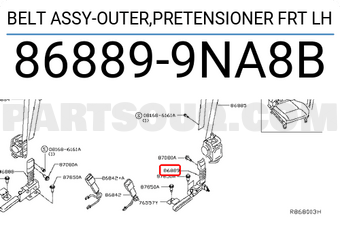 Nissan 868899NA8B BELT ASSY-OUTER,PRETENSIONER FRT LH