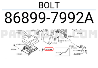 Nissan 868997992A BOLT