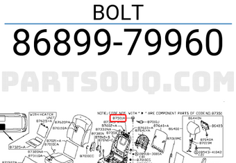 Nissan 8689979960 BOLT
