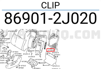 Nissan 869012J020 CLIP