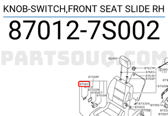 Nissan 870127S002 KNOB-SWITCH,FRONT SEAT SLIDE RH