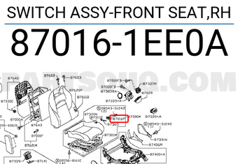 Nissan 870161EE0A SWITCH ASSY-FRONT SEAT,RH