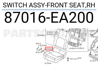 Nissan 87016EA200 SWITCH ASSY-FRONT SEAT,RH