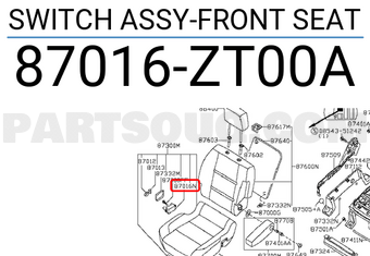 Nissan 87016ZT00A SWITCH ASSY-FRONT SEAT