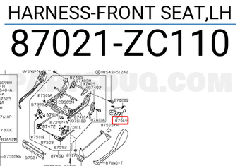 Nissan 87021ZC110 HARNESS-FRONT SEAT,LH