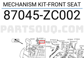 Nissan 87045ZC002 MECHANISM KIT-FRONT SEAT