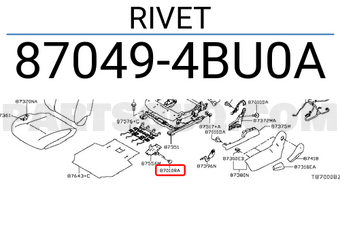 Nissan 870494BU0A RIVET