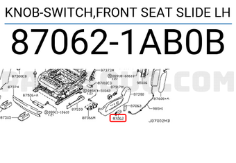 Nissan 870621AB0B KNOB-SWITCH,FRONT SEAT SLIDE LH