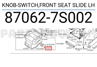 Nissan 870627S002 KNOB-SWITCH,FRONT SEAT SLIDE LH