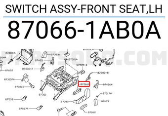 Nissan 870661AB0A SWITCH ASSY-FRONT SEAT,LH