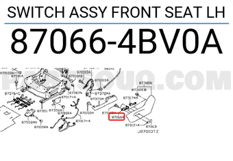 Nissan 870664BV0A SWITCH ASSY FRONT SEAT LH