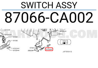 Nissan 87066CA002 SWITCH ASSY